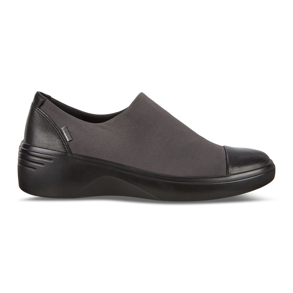 ECCO Womens Slip-On Black - Soft 7 Wedge - PIE-715849